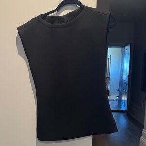 Structured Black Sleeveless Tank Top